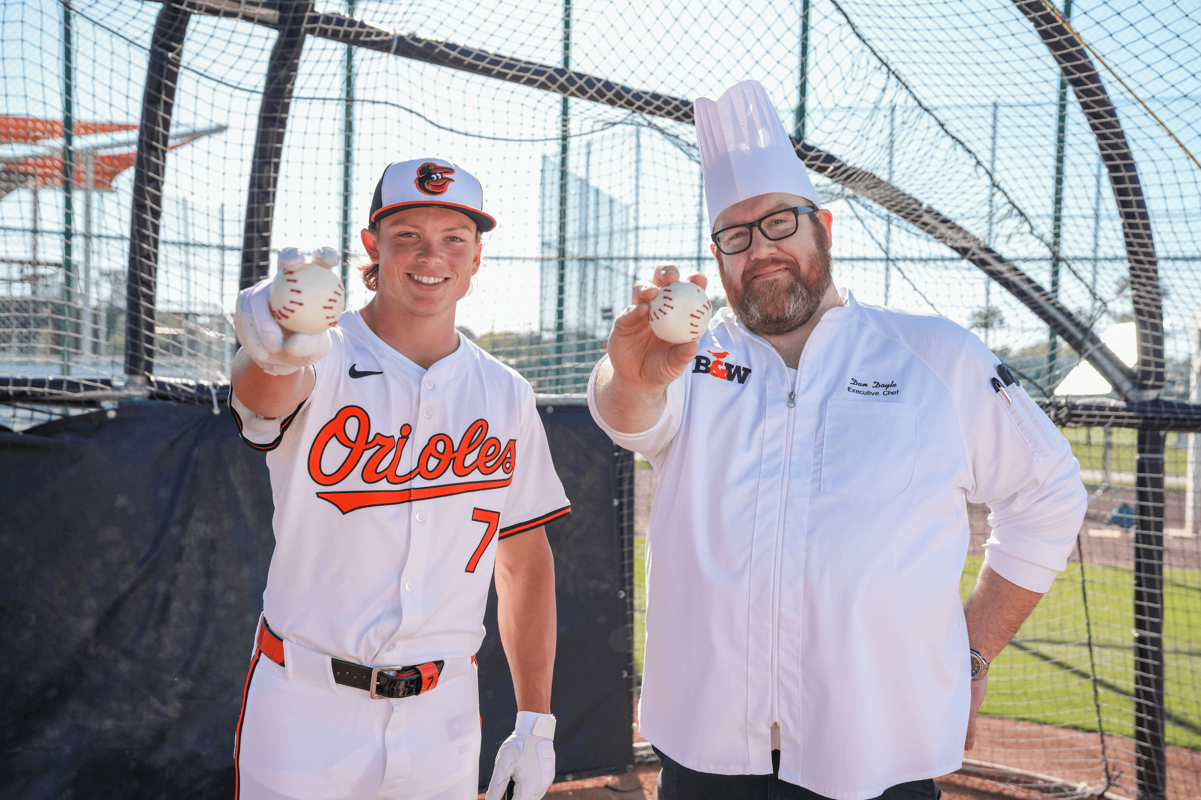 Chef Dan Doyle and Orioles Player Jackson Holliday