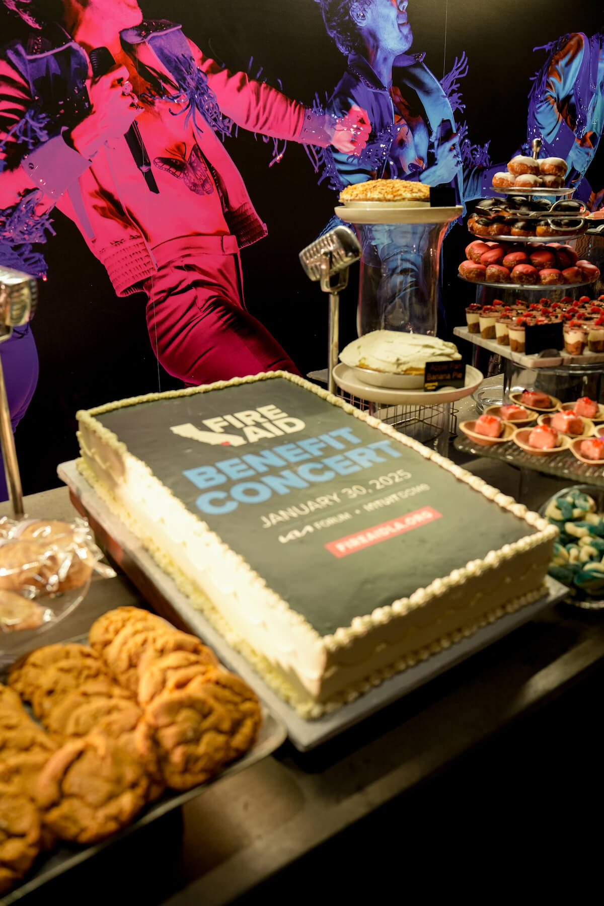 Fire Aid cake at Kia Forum
