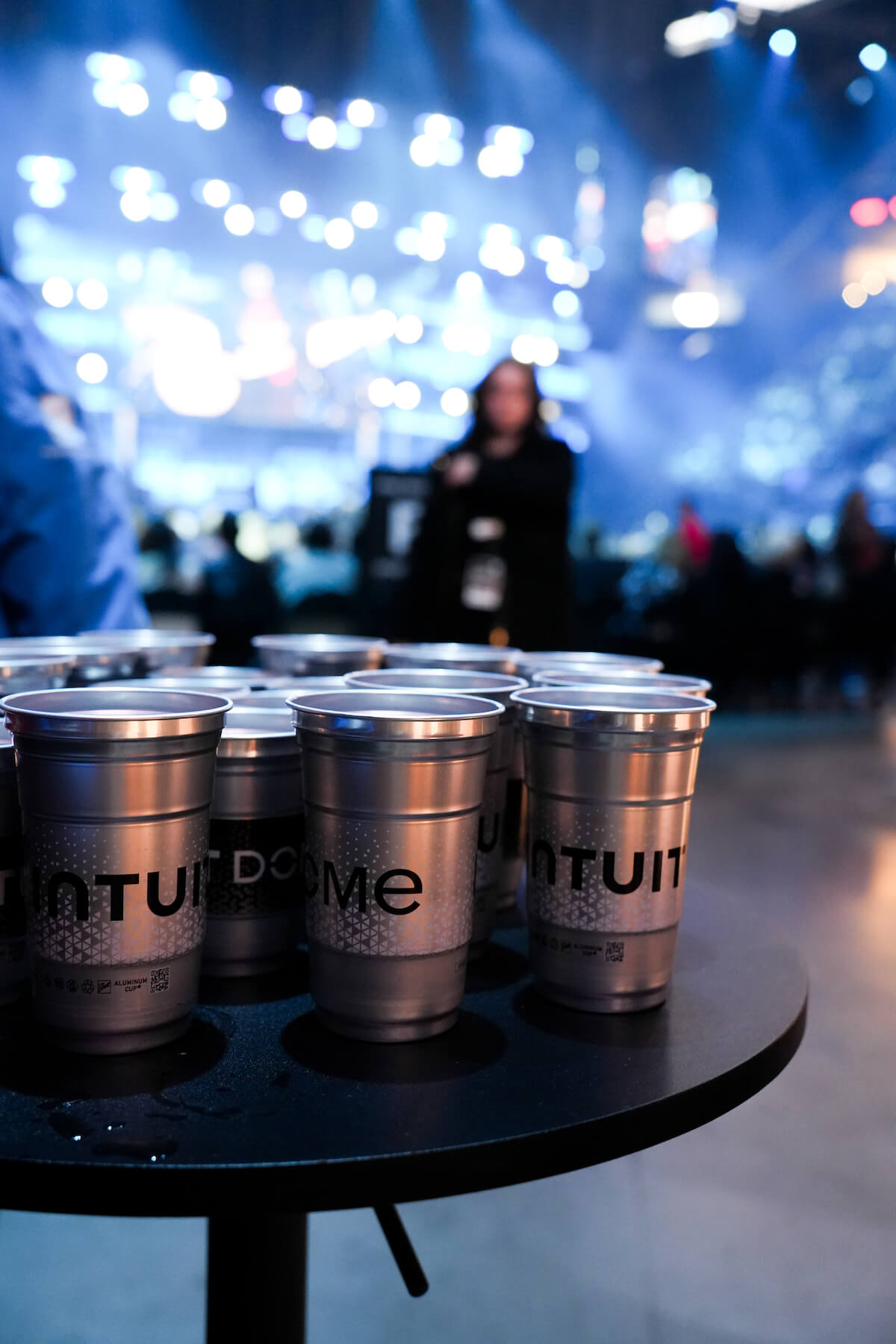 Reusable cups at Intuit Dome