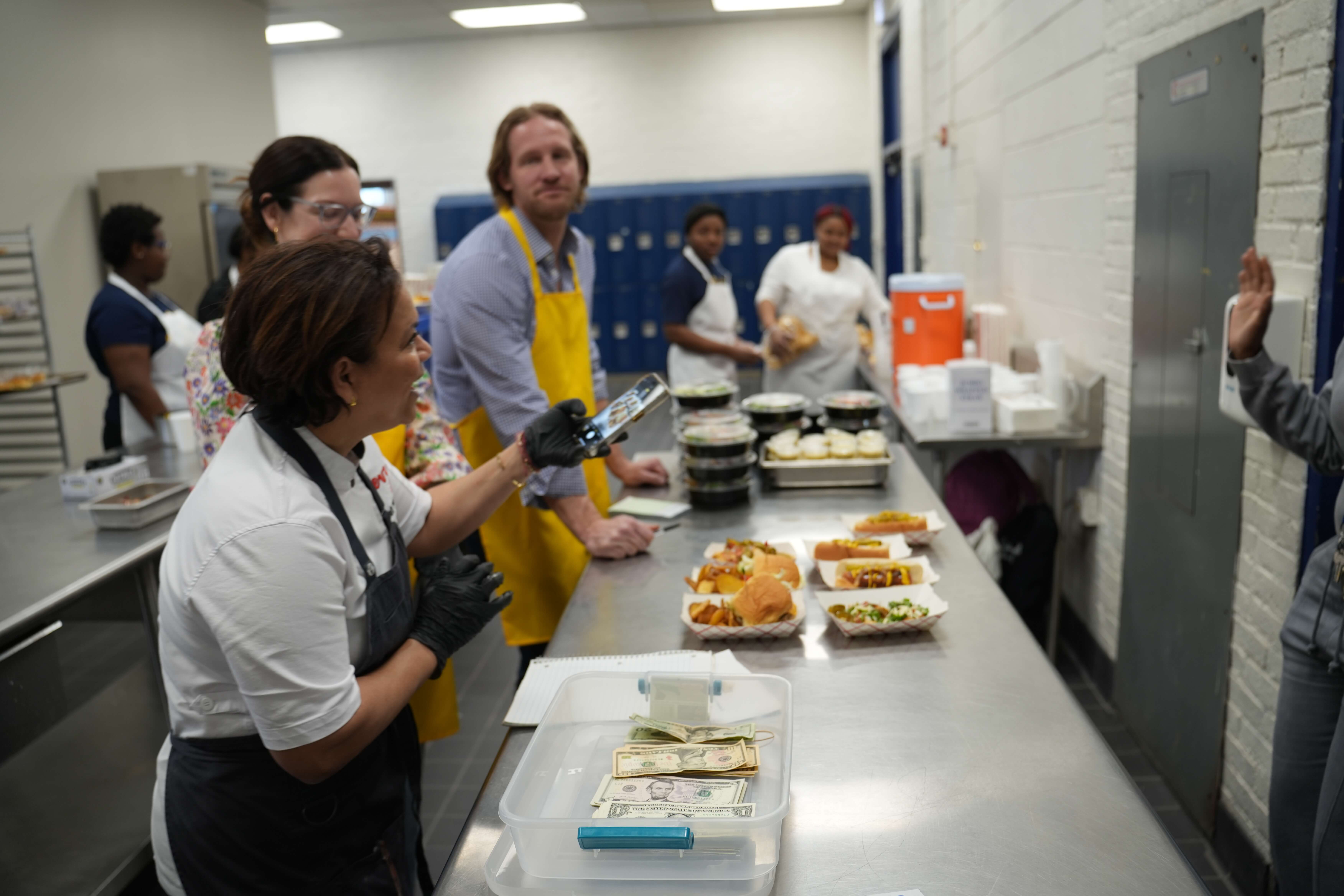 Levy team members operating the concession stand